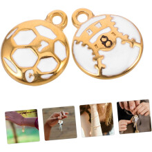 2pcs Esportes bola encantos Diy pulseira colar acessórios aço inoxidável futebol beisebol encantos