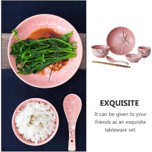 Japanisches Keramik-Besteckset mit zartem Design, rosa, zum Servieren von Speisen, für Zuhause und Restaurant