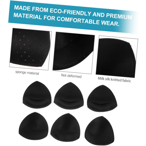 Bra Inserts Pads 3 Pairs Sponge Padded Bra Liners Thin Upper Thick Lower Design 2
