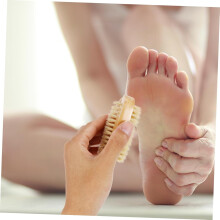 2 cepillos de uñas de madera de doble cara con cerdas, herramienta de doble función para manicura y pedicura.