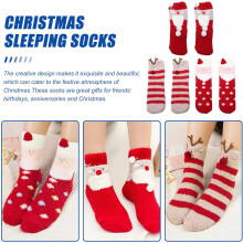 3 Paar flauschige Damensocken, vielseitige Weihnachtssocken aus dickem Fleece für warme Strümpfe im Winter