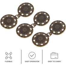 3 pares de fivelas de liga retro 6.5Cm x 3Cm para o casaco e o cinto de Hanfu Cheongsam