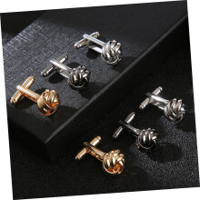 Metal Knot Cufflinks for Men 3 Pairs Vintage Suit Cuff Links Business Shirt Accessories Classic Twisted Design for Formal Wear