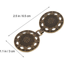3 Paar Retro-Knebelverschlüsse aus Aluminiumlegierung, 6,5 cm x 3 cm, für Hanfu Cheongsam Mantel und Gürtel