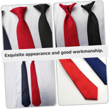2Pcs Clip-On Homens gravatas Set, pré-amarrado carmesho e ébano acessórios de gravata para uniforme de escritório