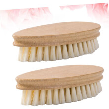 Wooden Handle Brush Shoes Brush 2pcs Set Beech Wood Soft Bristle Laundry Shoe Polishing Multifunctional
