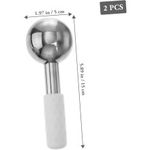 2pcs aço inoxidável facial gelo globo massageadores para rosto e olho resfriamento anti-envelhecimento redução linhas finas