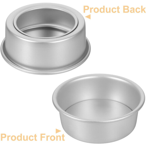 2pcs Nonstick Aluminum Cake Pans with Removable Bottom Round Molds 2