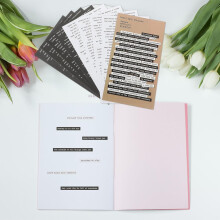 24 Blatt inspirierende Papieraufkleber für Scrapbooking, DIY-Tagebuchaufkleber mit positiven Sprüchen, selbstklebende Papieraufkleber