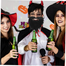 2 ks párty falešné knír vousy černé hnědé býčí kníry pro muže Halloween cosplay kostým vtipné rekvizity