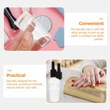 2sets Silicone Nail Art Stampers Scraper Soft Sticky Manicure Tools for French Tips Nail Designs Salon Transparent Silicone