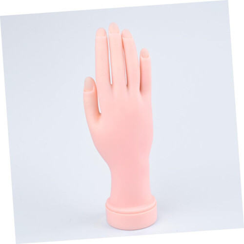 2pcs Fake Hand Model Rubber Training Model Nail Art Practice Tool Manicure Tool for Nail Tips Insertable Hand Practice 2