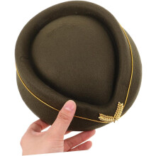 2 szt. wełniany kapelusz stewardesy, beret stewardesy, kostium retro cosplay, kapelusz imprezowy, oliwkowozielony