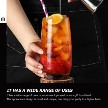 2 bicchieri highball/mojito, robusti, da 490 ml, stile unico, facili da pulire, ideali per bevande.