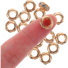 20 szt. miedzianych koralików dystansowych Rondelle z kryształkami, małe koraliki 6x10 mm do wyrobu biżuterii
