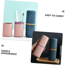 3pcs Toiletries Reusable Plastic Toothbrush Cups Toothbrush Holder Box