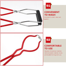Lot de 2 pinces à bocaux en acier inoxydable avec protection anti-brûlure