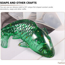 2 Stück Silikon-Kerzenform mit Koi-Fischmotiv, DIY-Gussform für Kunsthandwerk, kleine und große Größen