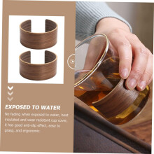 pezzi di manicotti isolanti in legno di noce per tazze da viaggio, ideali per bottiglie d'acqua, caffè e altri liquidi.