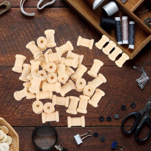 100 bobines de couture en bois pour broderie, tricot et autres projets d'organisation de fils Ă tricoter.