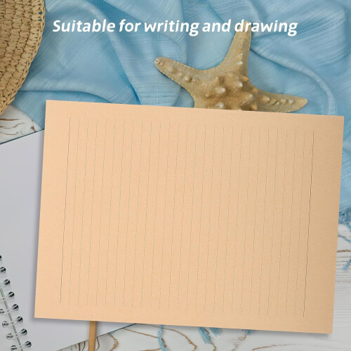 A4 Lined Kraft Paper Writing Stationery Pack, 100 Sheets Letter Writing Paper 1