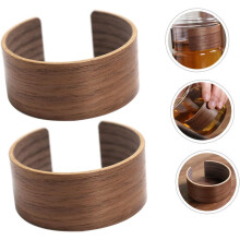 2pcs Walnut Wooden Cup Sleeve Insulated Cup Covers for Bottle Water Coffee Mug Travel