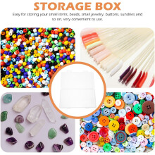 2 scatole rettangolari in PP per la conservazione di perline per nail art, organizer portatili per manicure.