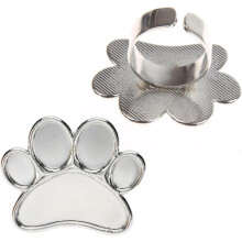 2 stuks mini vingerring nagelkunst palet verfbakje voor nagelkunst sjablonen en ontwerpen met kleine voetjespatroon voor manicurebenodigdheden