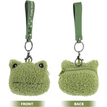 st tecknade grodhuvudnyckelring myntväska mini plånbok för förvaring söt groda design för pojke flicka daglig användning