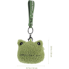 2pcs desenho animado sapo cabeça chaveiro moeda bolsa mini carteira para mudança armazenamento design bonito sapo para menino menina uso diário
