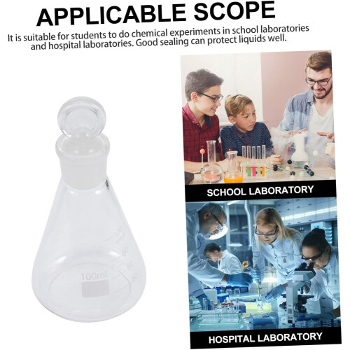 2pcs Glass Erlenmeyer Flask for Laboratory Experiment Chemical Conical Flask for Science Experiments 2