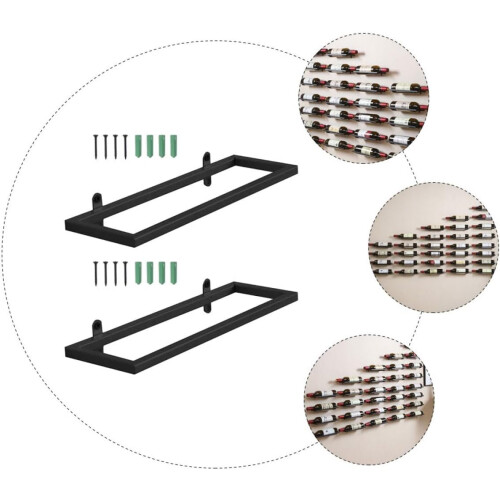2pcs Wine Storage Holder Wine Bottle Rack Wall-Mounted Display Rack 35x20x5cm 2