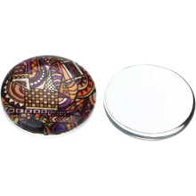20pcs Patch de vidro geométrico jóias fazendo acessórios misturados cor 18mm pedra preciosa vidro Snaps