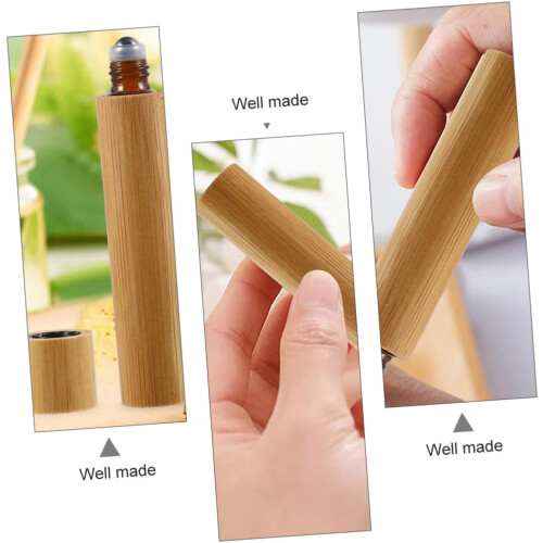 9 st bambu eteriska oljerullar bärbara reserullarbehållare för aromaterapioljor 1