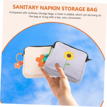 Lot de 2 pochettes de rangement minimalistes pour serviettes hygiéniques, idéales pour les femmes.