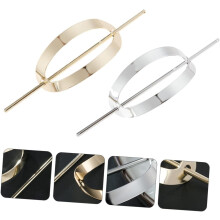 2 Stück Haargummi-Halter aus Metall, Haarnadelclips, große ovale hohle geometrische Stifte