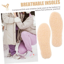 2pairs Calor sapato-pad inverno menino menina sapatos-pad simulação cordeiro cabelo plantilla plantilla confortável