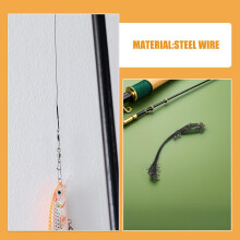 Kit de 80 bas de ligne de pêche en fil d'acier inoxydable, ensemble de lignes de bas de ligne en acier anti-morsure (15 cm, 20 cm, 25 cm, 30 cm)