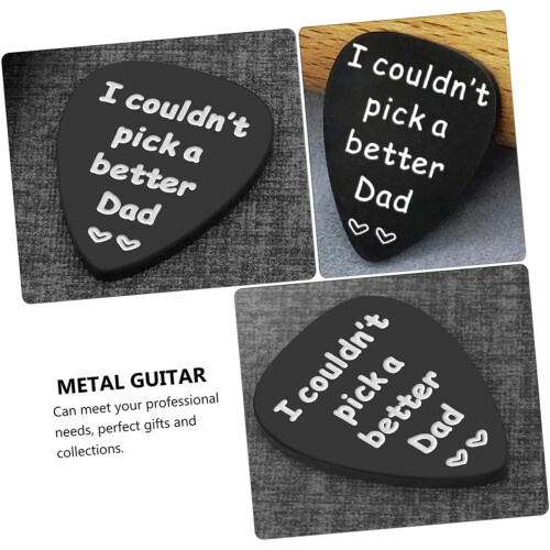 2pcs Stainless Steel Guitar Picks Lightweight Smooth Surface Creative Design Workmanship Black Gift 2