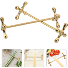 Spisepinneholdere i rustfritt stål Minimalistiske spisepinneholdere i metall 2 stk med glatt finish