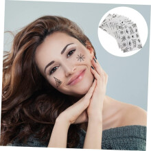 Kit de 36 feuilles d'autocollants temporaires pour le visage, motif toile d'araignée, pour Halloween.