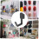 80pcs Peg Board Hook Plastic Display Hook Shelf Hanger Supplies J Shape 5