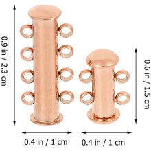 2Pcs Rose Gold aço inoxidável multi-furo colar conector fecho para camadas jóias DIY colar separador