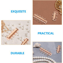 2 Stück roségoldene Edelstahl-Mehrloch-Halskettenverbinder für mehrlagigen Schmuck, DIY-Halskettentrenner