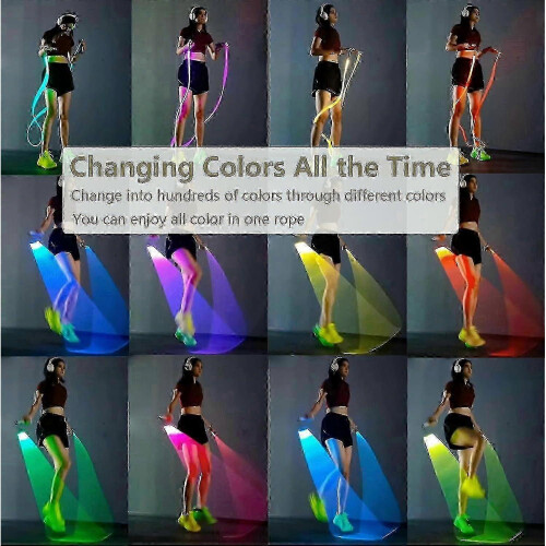 LED Rainbow Jumping Rope    Luminous Adjustable Skipping Ropes 1