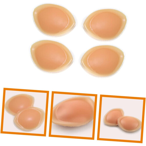 2 Pairs Removable Silicone Breast Pads Inserts Comfortable Breathable Pads 1