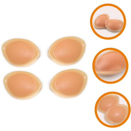 2 Pairs Removable Silicone Breast Pads Inserts Comfortable Breathable Pads 2