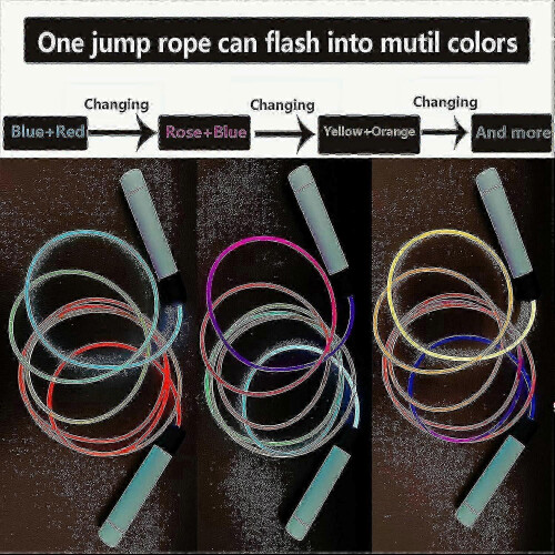LED Rainbow Jumping Rope    Luminous Adjustable Skipping Ropes 2