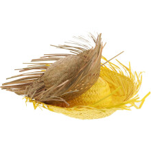 Set di 2 cappelli da sole da donna in paglia per la spiaggia e le attività all'aperto, cappello pasquale a tesa larga in giallo kaki