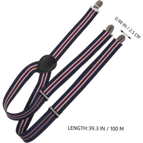 2er-Pack gestreifte Hosenträger, elastisch, dünn, modisch, Damen, Unisex 1